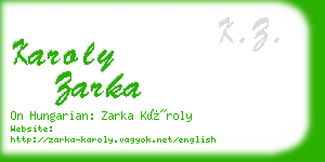 karoly zarka business card